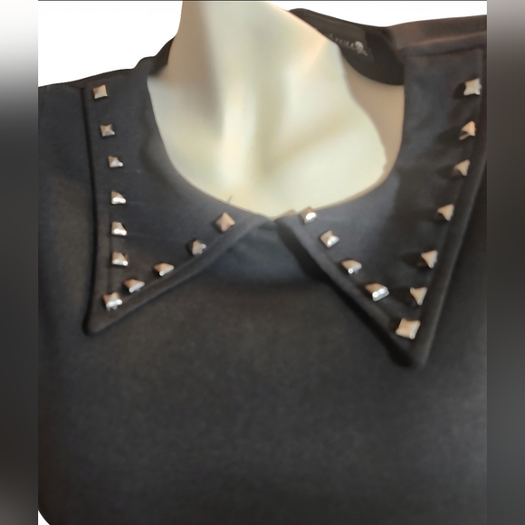 Sourpuss, Black Women's Dress With Studded Collar - Picture 6 of 14